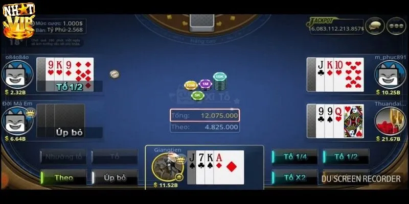 Xì Tố Online - Game Bài Đấu Trí “Hot” Nhất Tại Nhatvip Trình tự một ván Xì tố online hoàn chỉnh tại Nhatvip